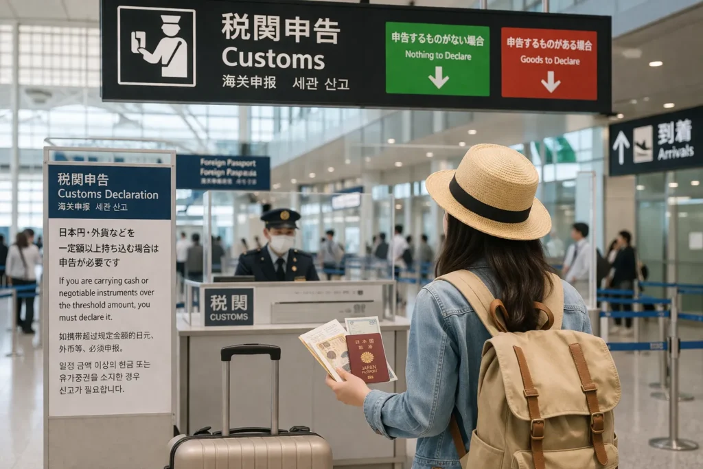 タイ 現金持ち込み 申告の流れ｜空港税関での手続きイメージ