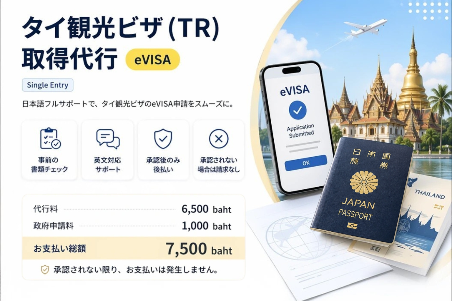 タイ観光ビザ（EVISA)代行