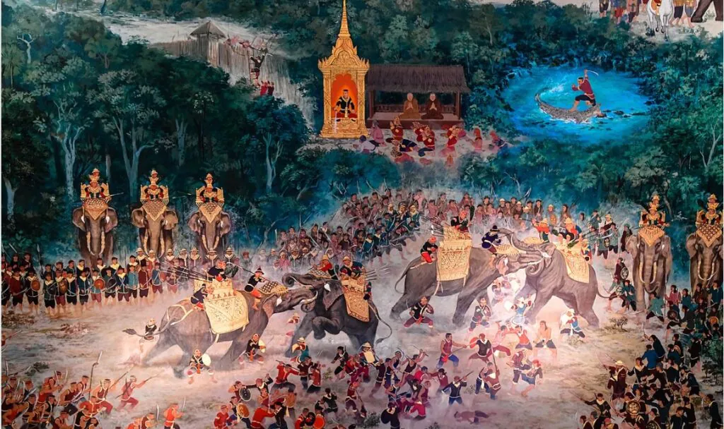 タイ アユタヤ時代（18世紀頃）の古い絵画